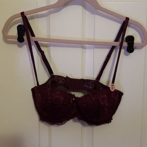 Strapless balconette bra.